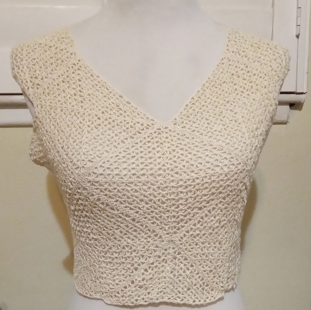 Silk Lace Crocheted Crop Top